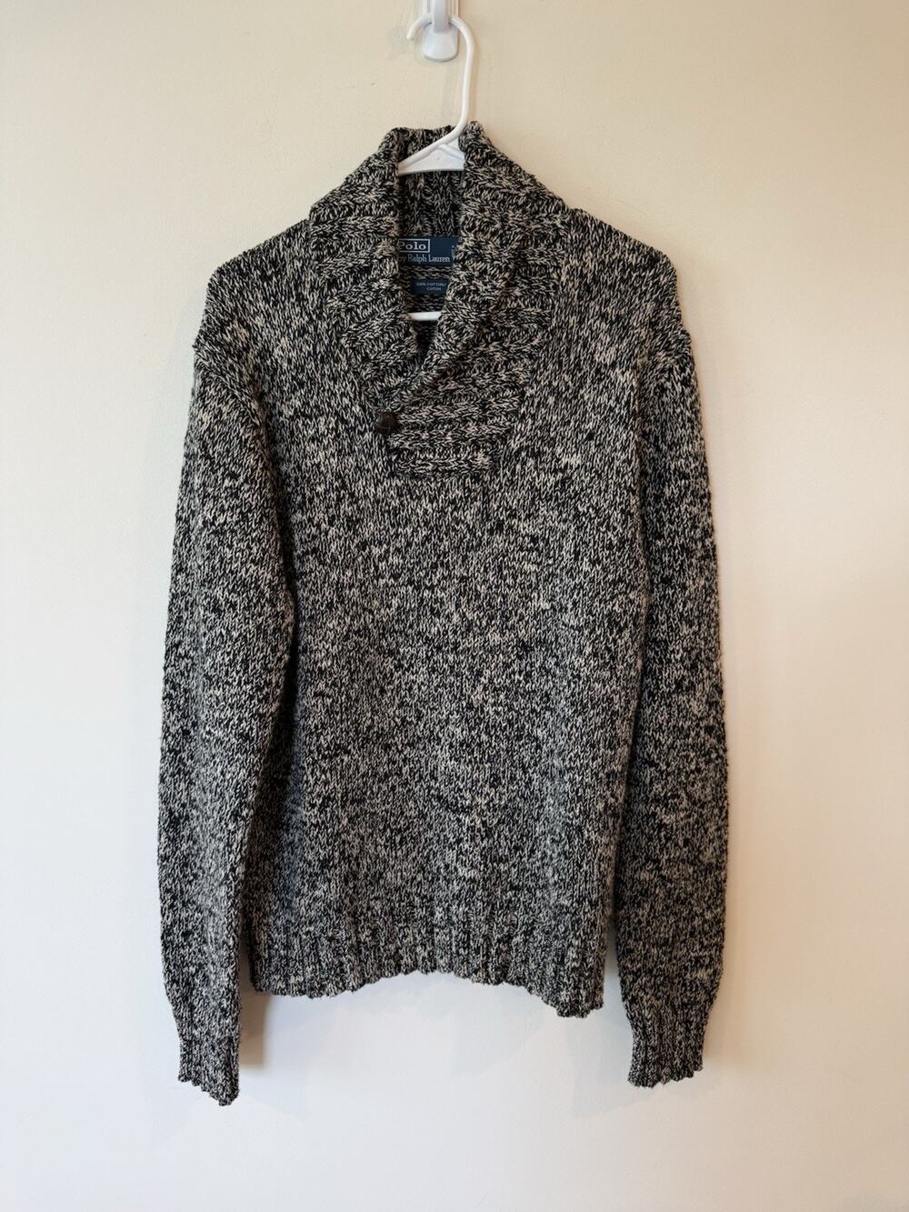 VTG 90'S POLO RALPH LAUREN MEN'S SHAWL COLLAR SWEATER SZ L